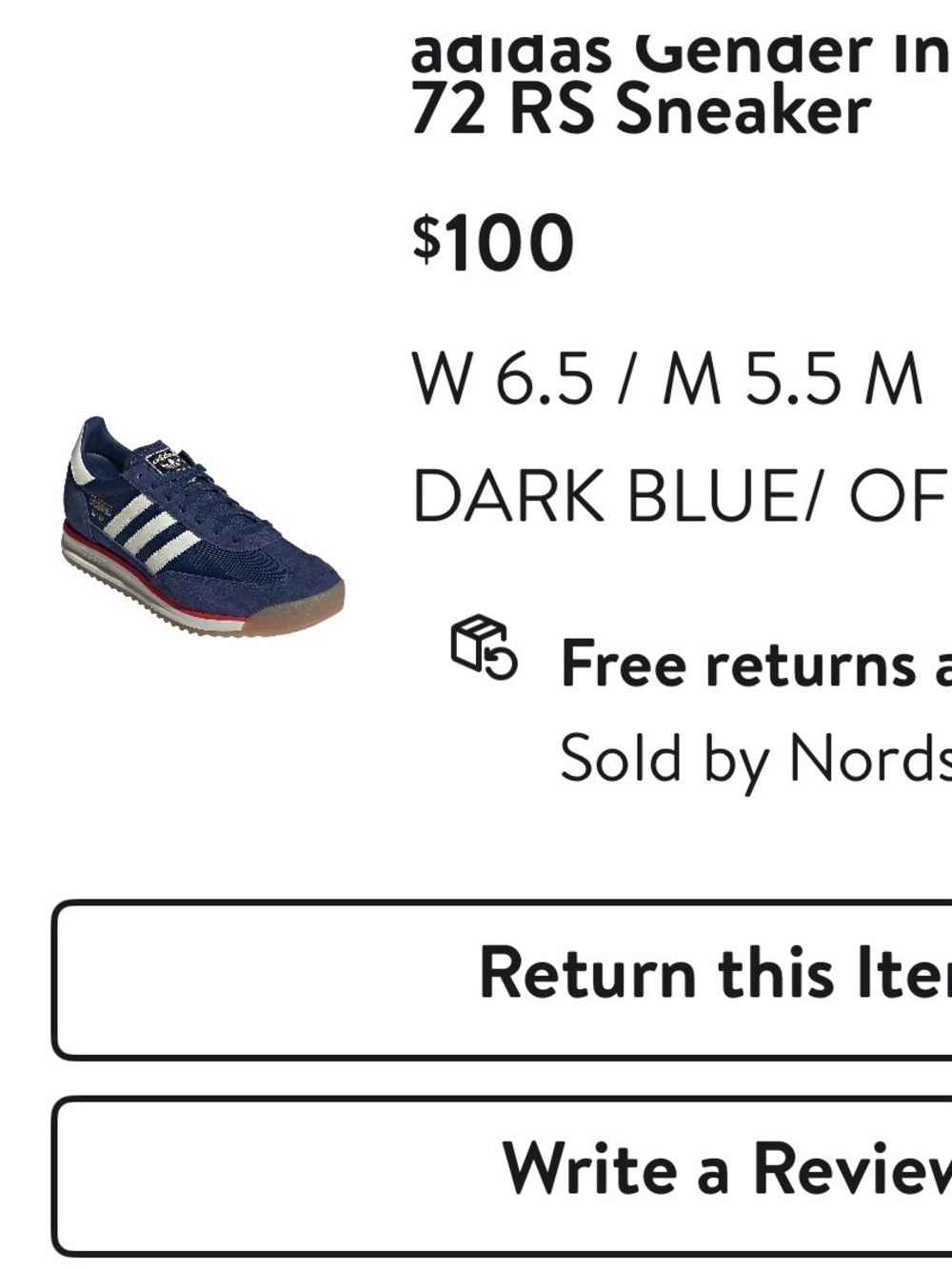 adidas Dark Blue Gzanger 72 RS Sneaker gender exclusive
